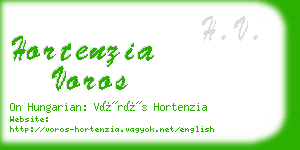 hortenzia voros business card